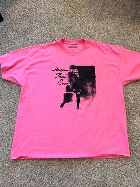 Billie Eilish 100% Cotton “Happier Than Ever” Barbie Pink short sleeve. Band tee